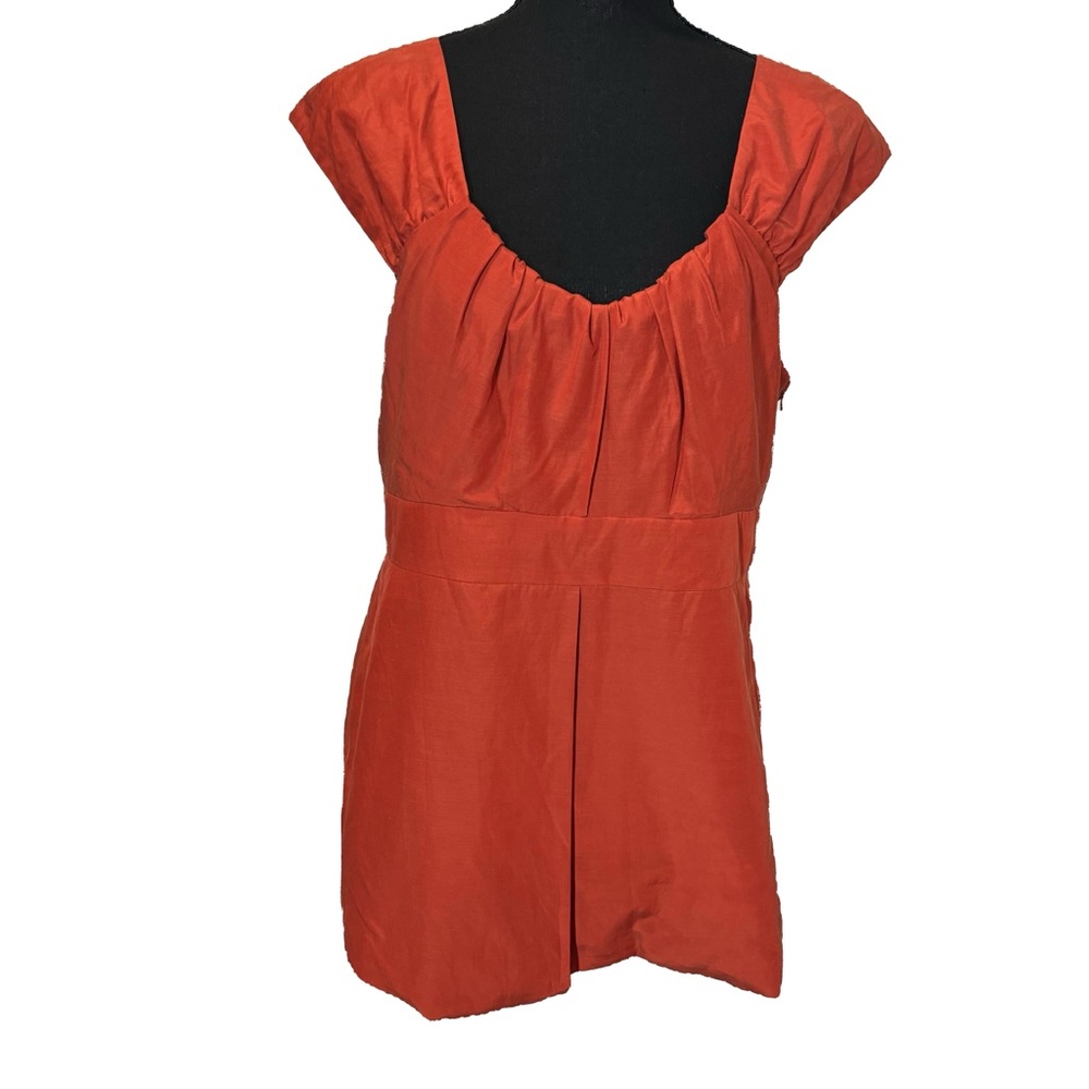 Martin + OSA Orange Gathered Bodice Empire Waist Top size 12